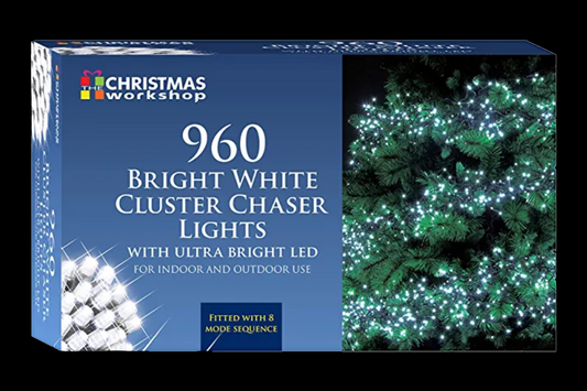 Christmas Workshop Bright White Cluster Chaser Lights