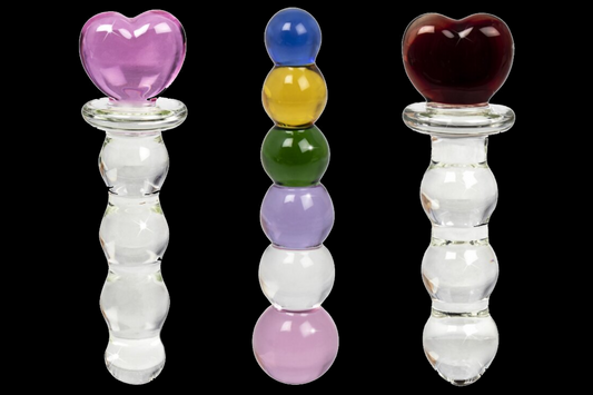 Beaded Glacier Glass Dildos