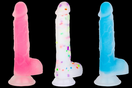 Glow-in-the-Dark Silicone Suction Cup Dildos