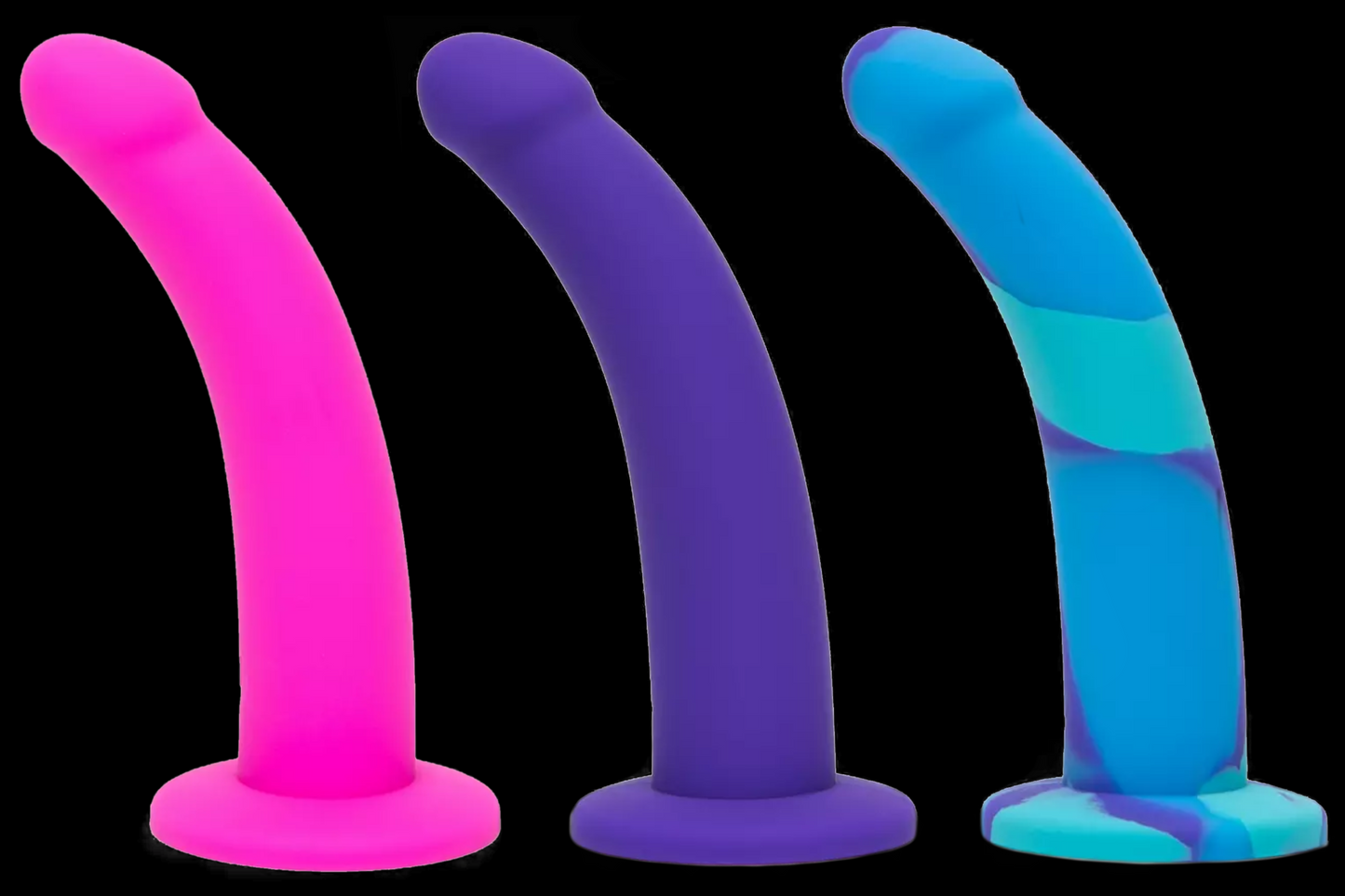 Curved Silicone Suction Cup Dildos